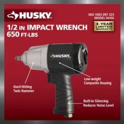Husky 650 Ft./lbs. 1/2 In. Impact Wrench 10 Husky 650 Ft./lbs. 1/2 In. Impact Wrench -Husky Shop husky air impact wrenches h4455 1d 1000