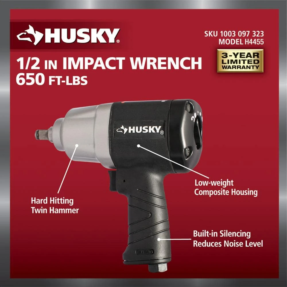 Husky 650 Ft./lbs. 1/2 In. Impact Wrench 5 Husky 650 Ft./lbs. 1/2 In. Impact Wrench - Image 5