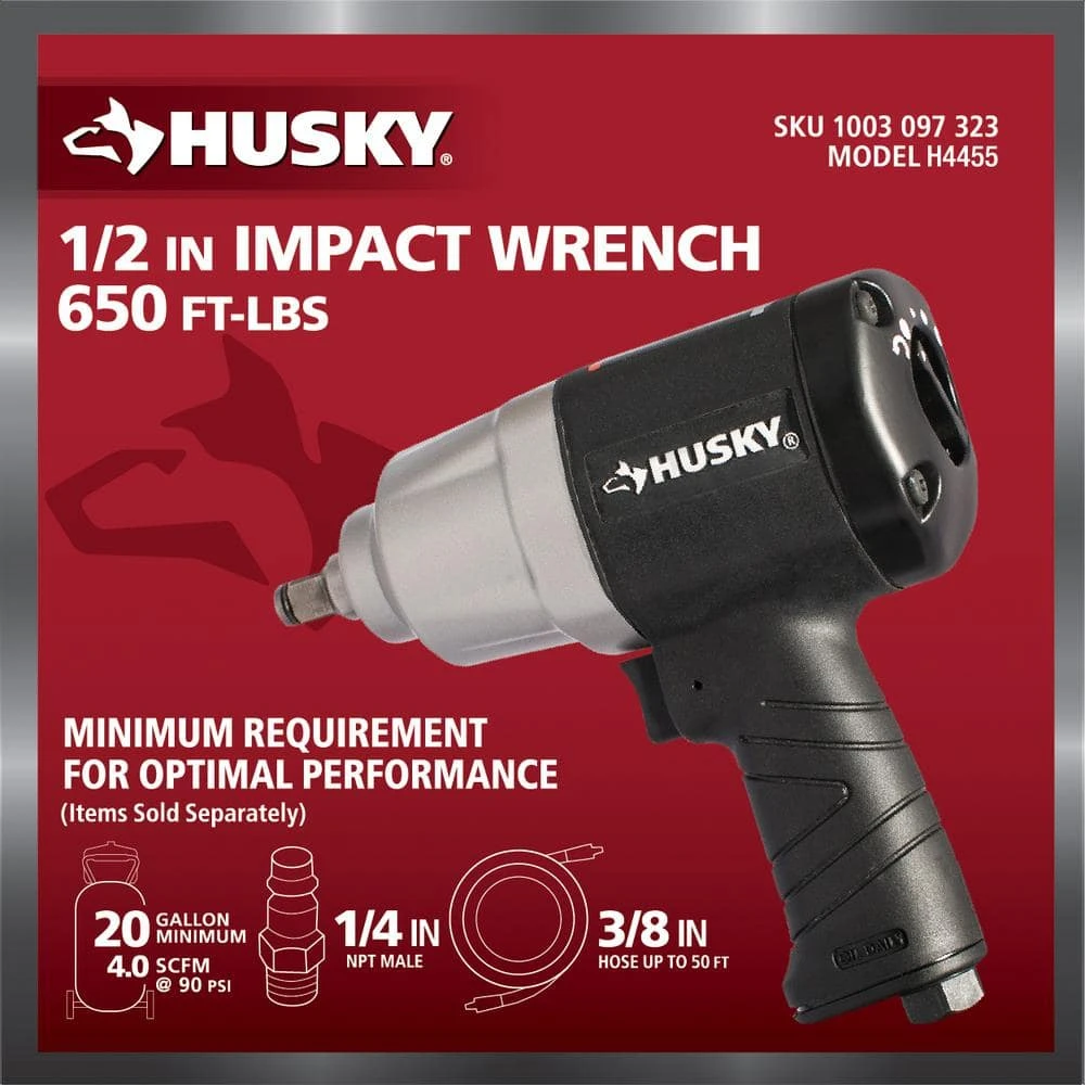 Husky 650 Ft./lbs. 1/2 In. Impact Wrench 6 Husky 650 Ft./lbs. 1/2 In. Impact Wrench - Image 6