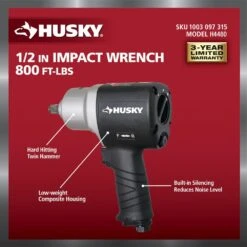 Husky 800 Ft./lbs. 1/2 In. Impact Wrench -Husky Shop husky air impact wrenches h4480 66 1000