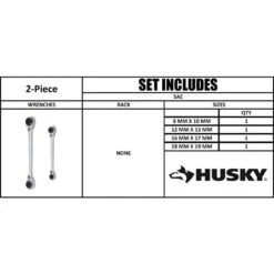 Husky Metric Quad Drive Ratcheting Wrench Set (2-Piece) -Husky Shop husky box wrenches hqrrw2pcmm d4 1000