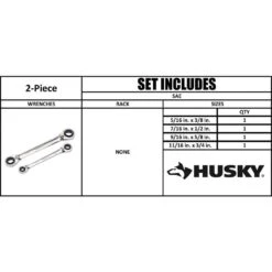 Husky SAE Quad Drive Ratcheting Wrench Set (2-Piece) -Husky Shop husky box wrenches hqrrw2pcsae d4 1000