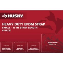 Husky 15 In Heavy Duty EPDM Tarp Strap, 4 Pack