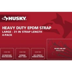 Husky 31 In Heavy Duty EPDM Tarp Strap, 4 Pack