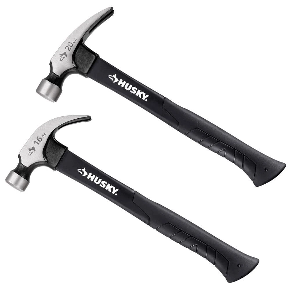 Husky 16 Oz. Fiberglass Claw And 20 Oz. Fiberglass Rip Hammer Set 1 Husky 16 Oz. Fiberglass Claw And 20 Oz. Fiberglass Rip Hammer Set