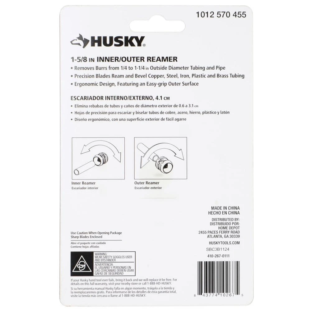 Husky Inner/Outer Reamer For 1/4 In. To 1-1/4 In. Outside Diameter Tubing And Pipe 10 Husky Inner/Outer Reamer For 1/4 In. To 1-1/4 In. Outside Diameter Tubing And Pipe - Image 10