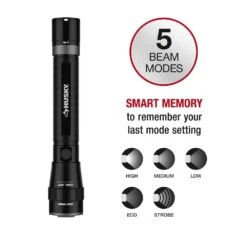 Husky 5000 Lumens Dual Power LED Rechargeable Focusing Flashlight With Rechargeable Battery And USB-C Cable Included -Husky Shop husky handheld flashlights hsky5000dpfl 1d 1000