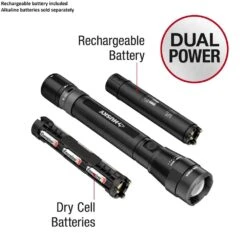 Husky 5000 Lumens Dual Power LED Rechargeable Focusing Flashlight With Rechargeable Battery And USB-C Cable Included -Husky Shop husky handheld flashlights hsky5000dpfl 77 1000