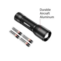 Husky 750 Lumens Focusing Aluminum LED Flashlight 3 Modes Impact And Water Resistant With Batteries Included -Husky Shop husky handheld flashlights hsky750fa1pk 1f 1000