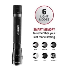 Husky 7000-Lumens Dual Power LED Rechargeable Tactical Focusing Handheld Flashlight -Husky Shop husky handheld flashlights pvl flt 0019 1f 1000