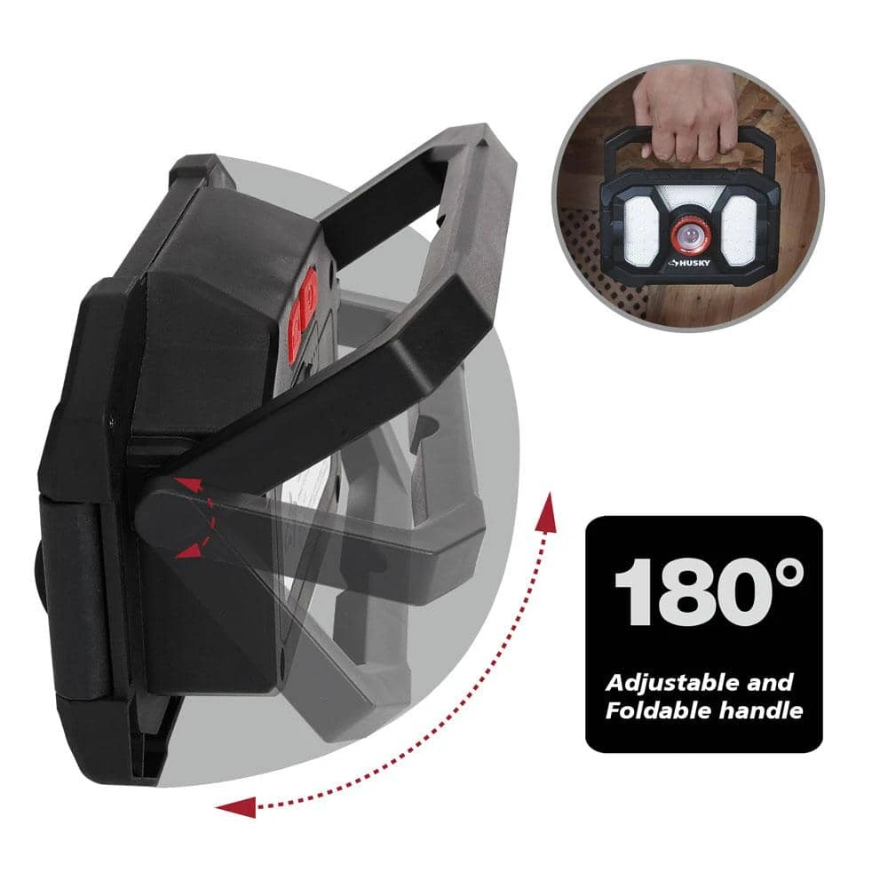 Husky 2000-Lumens LED Dual Panel Focusing Rechargeable Utility Light (2-Pack) 8 Husky 2000-Lumens LED Dual Panel Focusing Rechargeable Utility Light (2-Pack) - Image 8