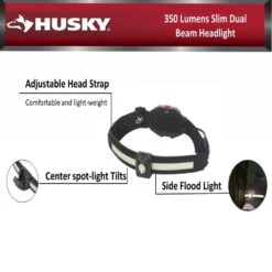Husky 350 Lumens Slim Dual Beam Headlight -Husky Shop husky headlamps 90708 1f 1000