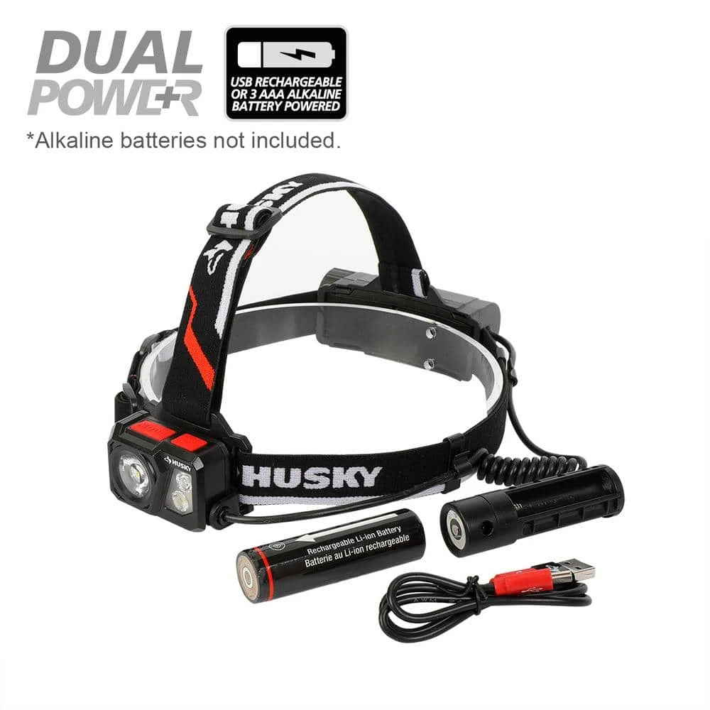 Husky 1000 Lumens Dual Power Compact Rechargeable Headlamp 5 Husky 1000 Lumens Dual Power Compact Rechargeable Headlamp - Image 5