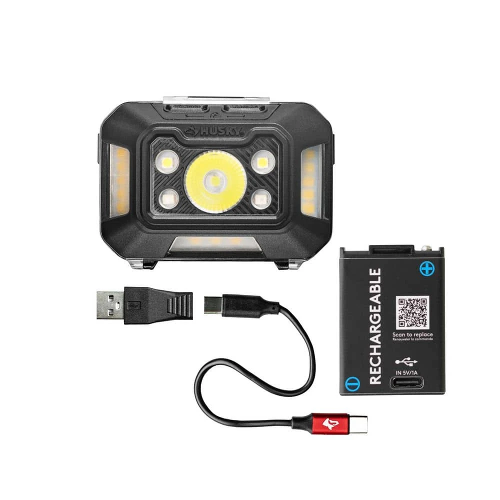 Husky 650 Lumens Dual-Power Broad Range LED Headlamp 7 Modes With USB Port And Rechargeable Battery 2 Husky 650 Lumens Dual-Power Broad Range LED Headlamp 7 Modes With USB Port And Rechargeable Battery - Image 2