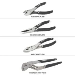 Husky 4-Piece, Pliers Set And 3-Piece Precision Pliers Set -Husky Shop husky home tool kits 90969 40 1000