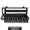 Husky 1/2 In. Drive SAE 6-Point Impact Socket Set With Storage Case (11-Piece)