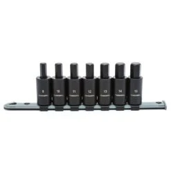 Husky 1/2 In. Drive Hex Bit Impact Socket Set MM (7-Piece) -Husky Shop husky impact socket sets h2dmmhbi7pc 4f 1000