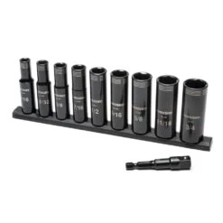 Husky 3/8 In. Drive Thin Wall SAE Deep 6-Point Impact Socket Set (10-Piece) -Husky Shop husky impact socket sets h3dhybsae10pc 1f 1000