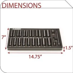Husky 3/8 In. Drive SAE/Metric Deep Impact Socket Set In EVA Foam (24-Pieces) -Husky Shop husky impact socket sets h3dimpss24pceva 40 1000
