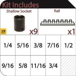 Husky 3/8 In. Drive Standard SAE 6-Point Impact Socket Set (9-Piece) -Husky Shop husky impact socket sets h3dimss9pc e1 1000