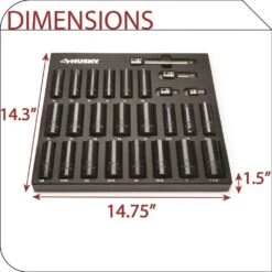 Husky 3/8 In. And 1/2 In. Drive Impact Socket Set With EVA Storage Trays (50-Piece) -Husky Shop husky impact socket sets h50issevacb 1d 1000