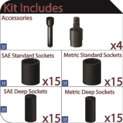 Husky 1/2 In. Drive SAE/Metric 6-Point Impact Socket Set (64-Piece) -Husky Shop husky impact socket sets h64imps e1 1000
