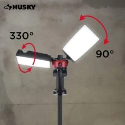 Husky 7000 Lumens Portable Corded LED Work Light With Tripod -Husky Shop husky jobsite lighting 7901304012 1f 1000