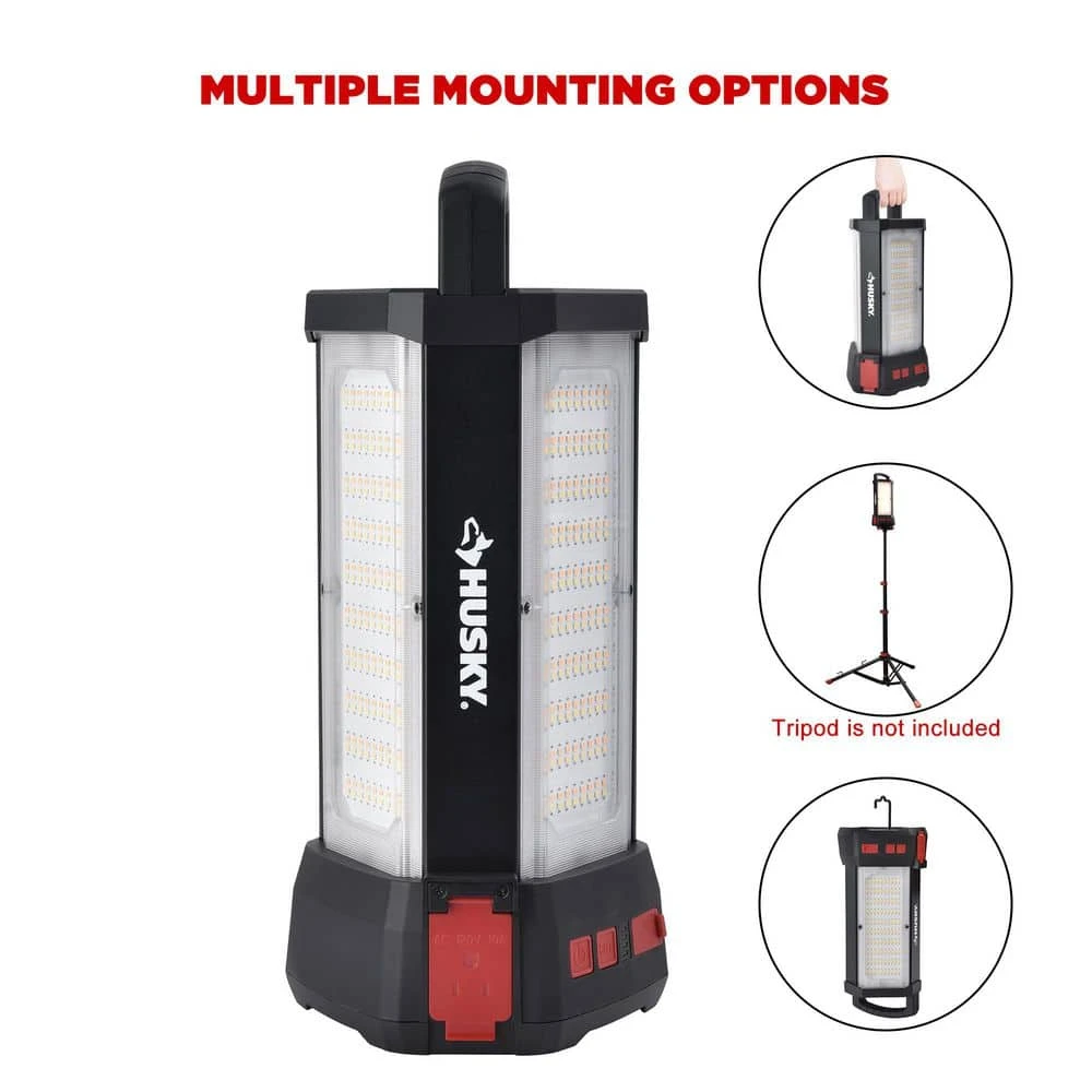 Husky 14,000 Lumen Area Utility Hybrid LED Work Light With Rechargeable Battery 4 Husky 14,000 Lumen Area Utility Hybrid LED Work Light With Rechargeable Battery - Image 4