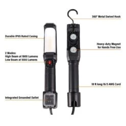 Husky 1800LM 120-Volt LED CORDED HANDHELD LIGHT -Husky Shop husky jobsite lighting k40519 66 1000