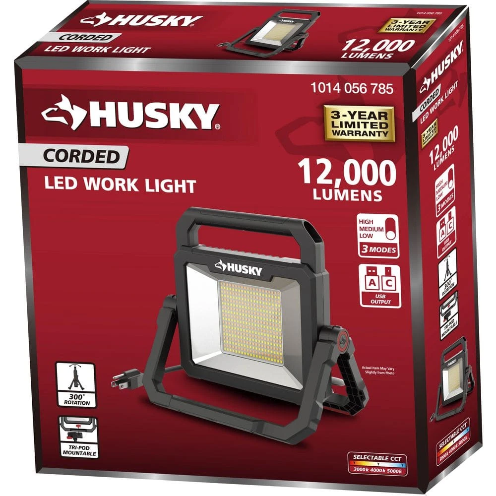 Husky 12000 Lumen LED Portable Corded Work Light 2 Husky 12000 Lumen LED Portable Corded Work Light - Image 2
