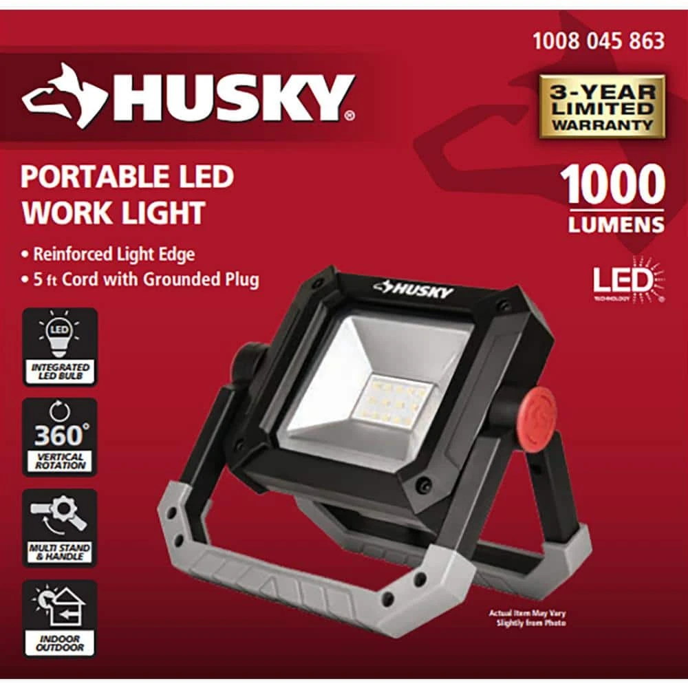 Husky 1000 Lumens LED Portable Work Light 1 Husky 1000 Lumens LED Portable Work Light