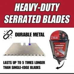 Husky Serrated Blade (50-Pack) 14 Husky Serrated Blade (50-Pack) -Husky Shop husky knife blades hky00015 4f 1000