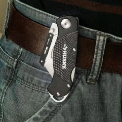 HUSKY 3-PACK FOLDING LOCK-BACK Utility Knife -Husky Shop husky knife sets 00073 31 1000