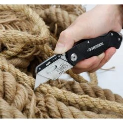 Husky Sure-Grip Folding Lock-Back Utility Knife Set (2-Piece) -Husky Shop husky knife sets 99770 1f 1000