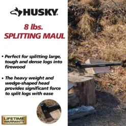 Husky 8 Lbs. Splitting Maul Guarded With 36 In. Fiberglass Handle -Husky Shop husky mauls 35298 40 1000