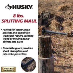 Husky 8 Lbs. Splitting Maul Guarded With 36 In. Fiberglass Handle -Husky Shop husky mauls 35298 66 1000