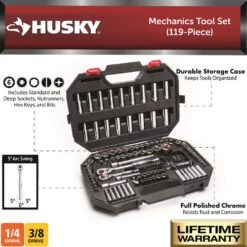 Husky Mechanics Tool Set (119-Piece) -Husky Shop husky mechanics tool sets h119mts 40 1000