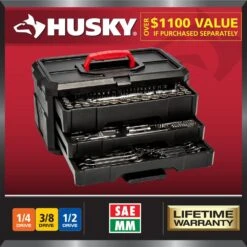 Husky 1/4 In., 3/8 In. And 1/2 In. Drive Mechanics Tool Set (300-Piece)