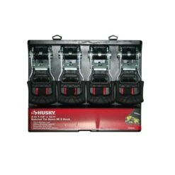Husky 1-1/4 In. X 16 Ft. Ratchet Tie-Down Straps With S Hook (4-Pack)