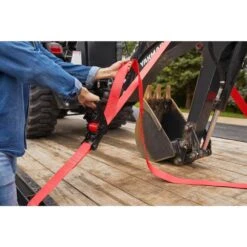 Husky 30 Ft. X 3 In. Premium Heavy-Duty Ratchet Tie-Down Strap With Flat Hook -Husky Shop husky moving straps fh1024 1d 1000