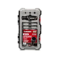 Husky BITE SAE Impact Ready Interchangeable Nut Driver Set With Cushion-Grip Handle (10-Piece)