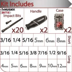 Husky BITE SAE And Metric Impact Ready Interchangeable Nut Driver Set With Cushion-Grip Handles (20-Piece) 12 Husky BITE SAE And Metric Impact Ready Interchangeable Nut Driver Set With Cushion-Grip Handles (20-Piece) -Husky Shop husky nut driver sets hbnd20pcsmcb 40 1000