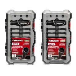 Husky BITE SAE And Metric Impact Ready Interchangeable Nut Driver Set With Cushion-Grip Handles (20-Piece)