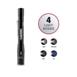 Husky 400-Lumens Dual Power LED With UV Focusing Penlight Flashlight -Husky Shop husky pen lights pvl poc 0007 1f 1000
