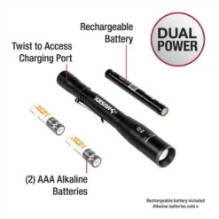 Husky 400-Lumens Dual Power LED With UV Focusing Penlight Flashlight -Husky Shop husky pen lights pvl poc 0007 fa 1000