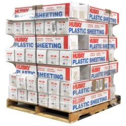 Husky 20 Ft. X 200 Ft. Clear 1.5 Mil Plastic Sheeting (56/Pallet) -Husky Shop husky plastic sheeting cf01520 200c 4f 1000