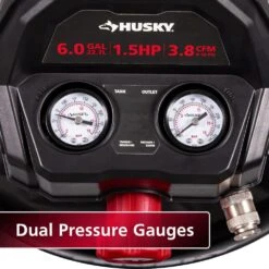 Husky HSKY 6 Gal. 150 PSI Portable Electric Pancake Air Compressor W/18GA Brad Nailer And Hose -Husky Shop husky portable air compressors 02106415a 76 1000