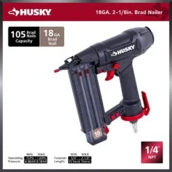 Husky HSKY 6 Gal. 150 PSI Portable Electric Pancake Air Compressor W/18GA Brad Nailer And Hose -Husky Shop husky portable air compressors 02106415a 77 1000