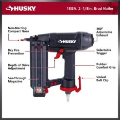 Husky HSKY 6 Gal. 150 PSI Portable Electric Pancake Air Compressor W/18GA Brad Nailer And Hose -Husky Shop husky portable air compressors 02106415a c3 1000