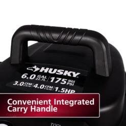 Husky 6 Gal. 175 PSI Electric Oil-Free High Performance Jobsite Pancake Air Compressor With Dual Gauges And 2-Quick Couplers -Husky Shop husky portable air compressors 0210646 4f 1000